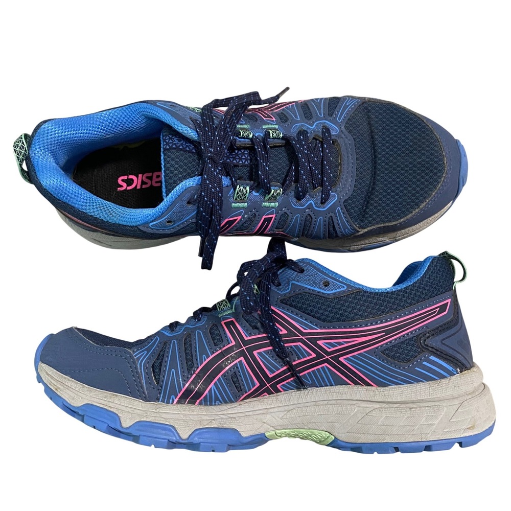 ASICS Gel-Venture 7 Womens Trail Running Shoes Blue Pink 1012A476 Size 8